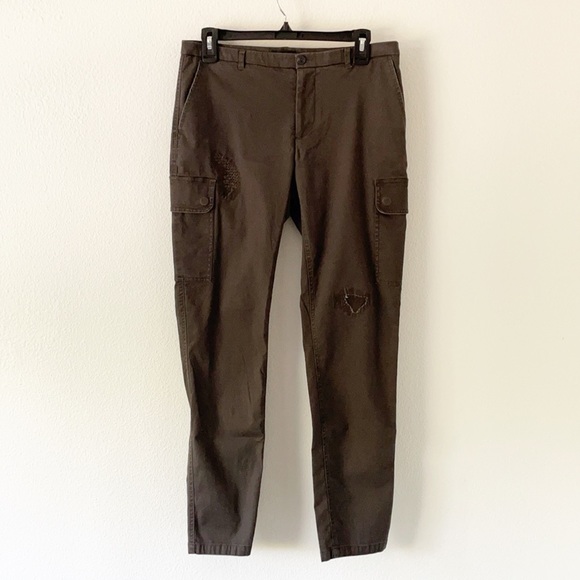 ATM Stretch Cotton Distressed Cargo Pants - Picture 2 of 16